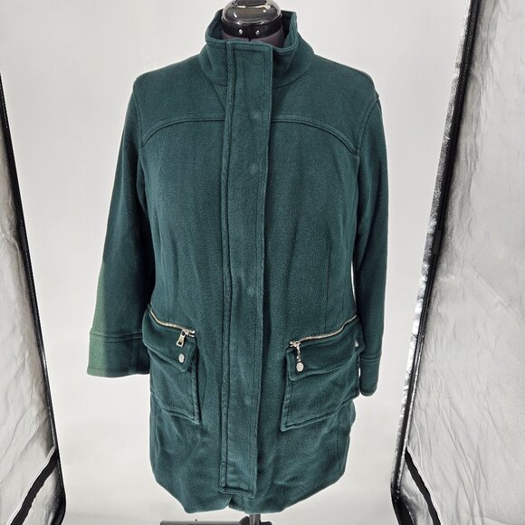 6325-32 INC International concepts forest green zippered coat Size XL - Picture 2 of 10